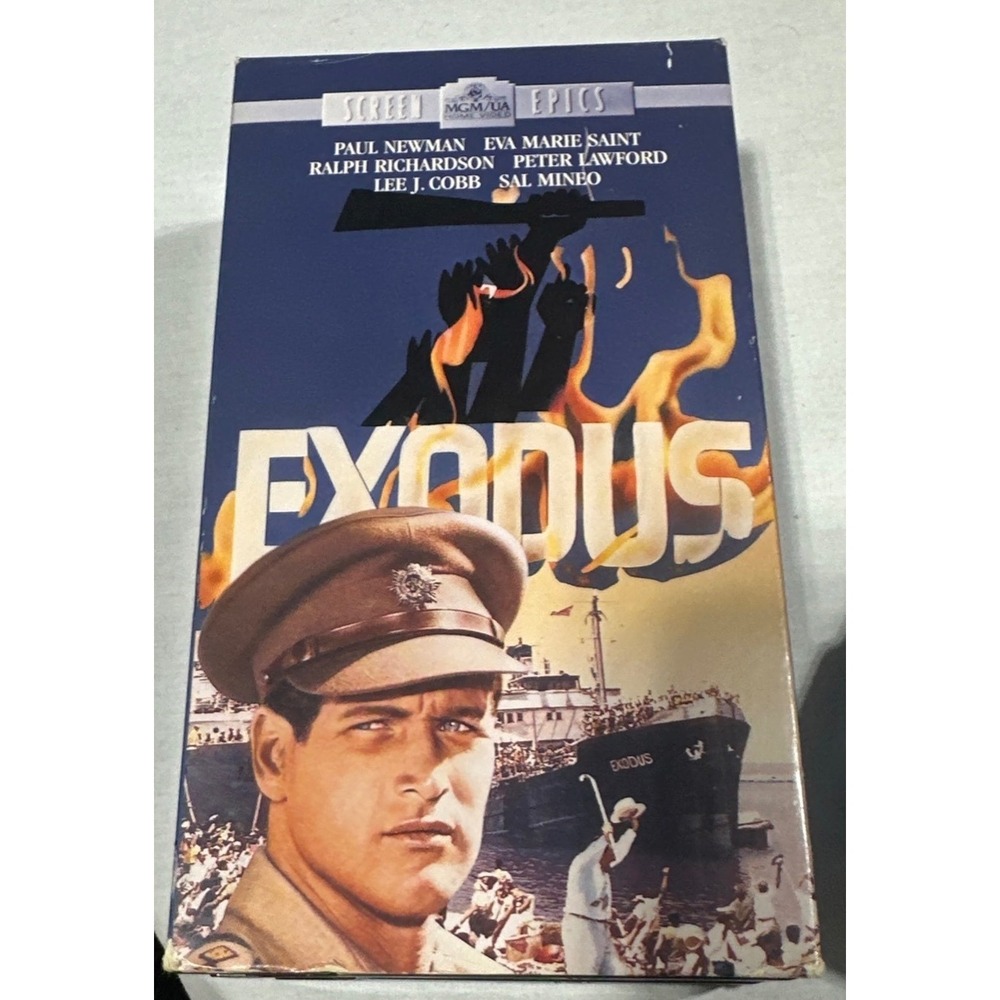 Exodus VHS Paul Newman MGM UA Home Video Epic Drama Vintage Movie 2 Tape Set‎